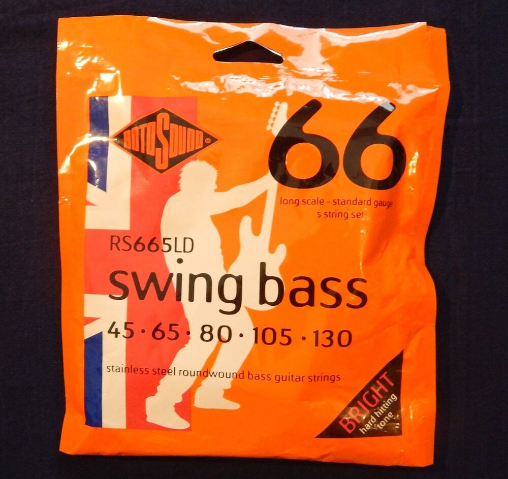 Rotosound RS665LD Long-Scale 5-String Swing Bass Strings Set, 45-130 Bass Guitar